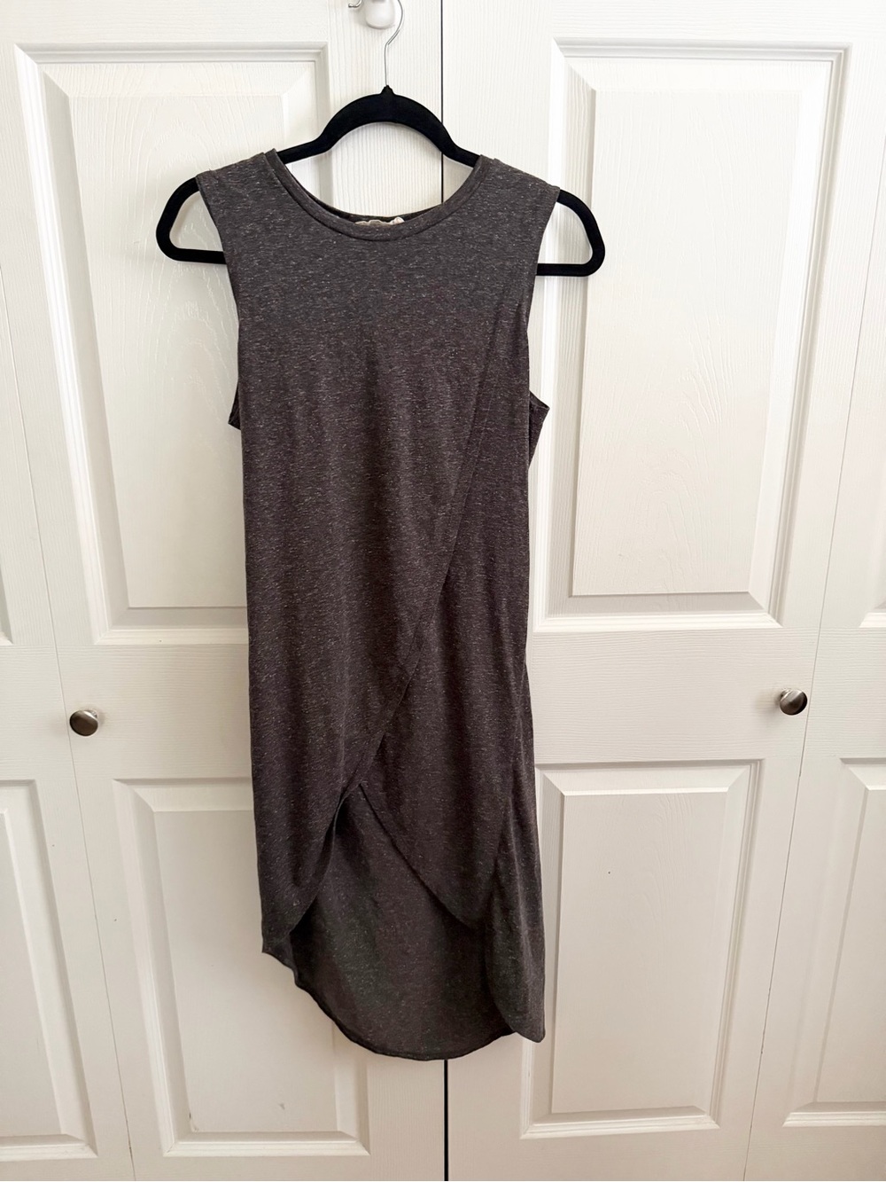 Bear Dance Sleeveless Charcoal Gray Draped Tunic